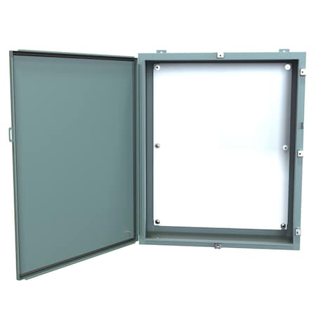 N4 Wallmount Enclosure With Panel, 36 X 30 X 10, Steel/Gray